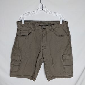 prAna Men's Murray Canvas Cargo Outdoor Hiking Shorts Beige Size 36